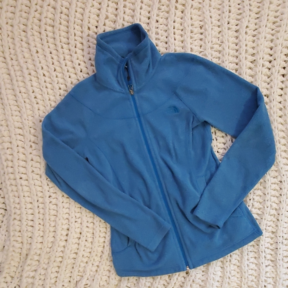 Blue North Face zip up jacket